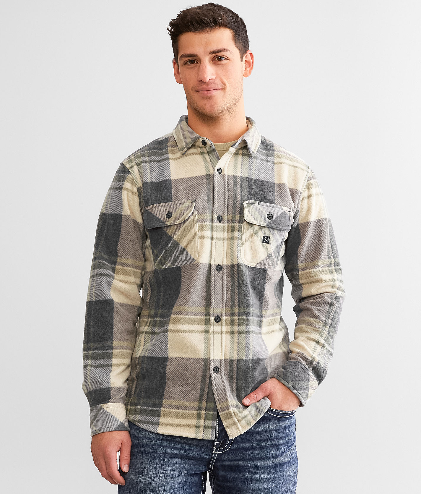 Vissla Eco-zy Fleece Flannel Shirt - Men's Shirts in Vintage Green