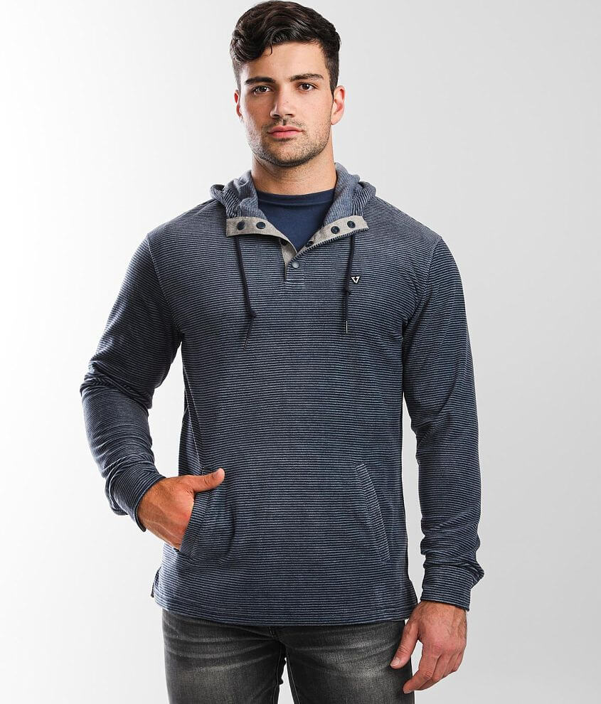 Vissla Eco-zy Fleece Henley Hoodie - Men's Sweatshirts in Navy | Buckle