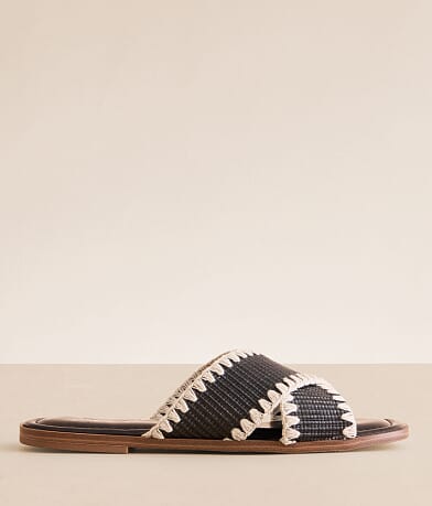 Muse & Co. Embroidered Raffia Sandal front view