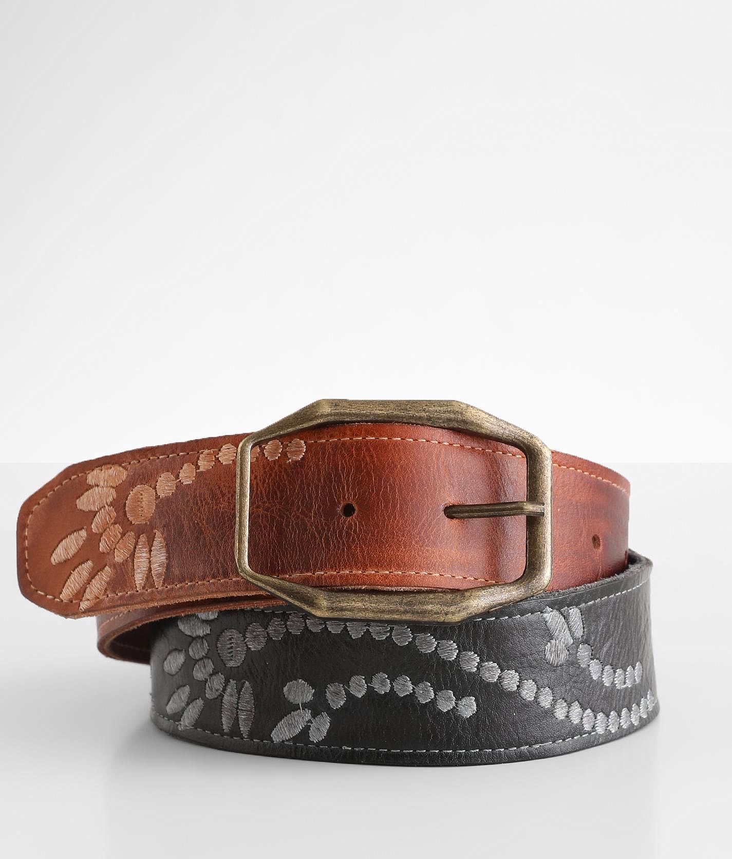 Mohawk Embroidered Leather Belt