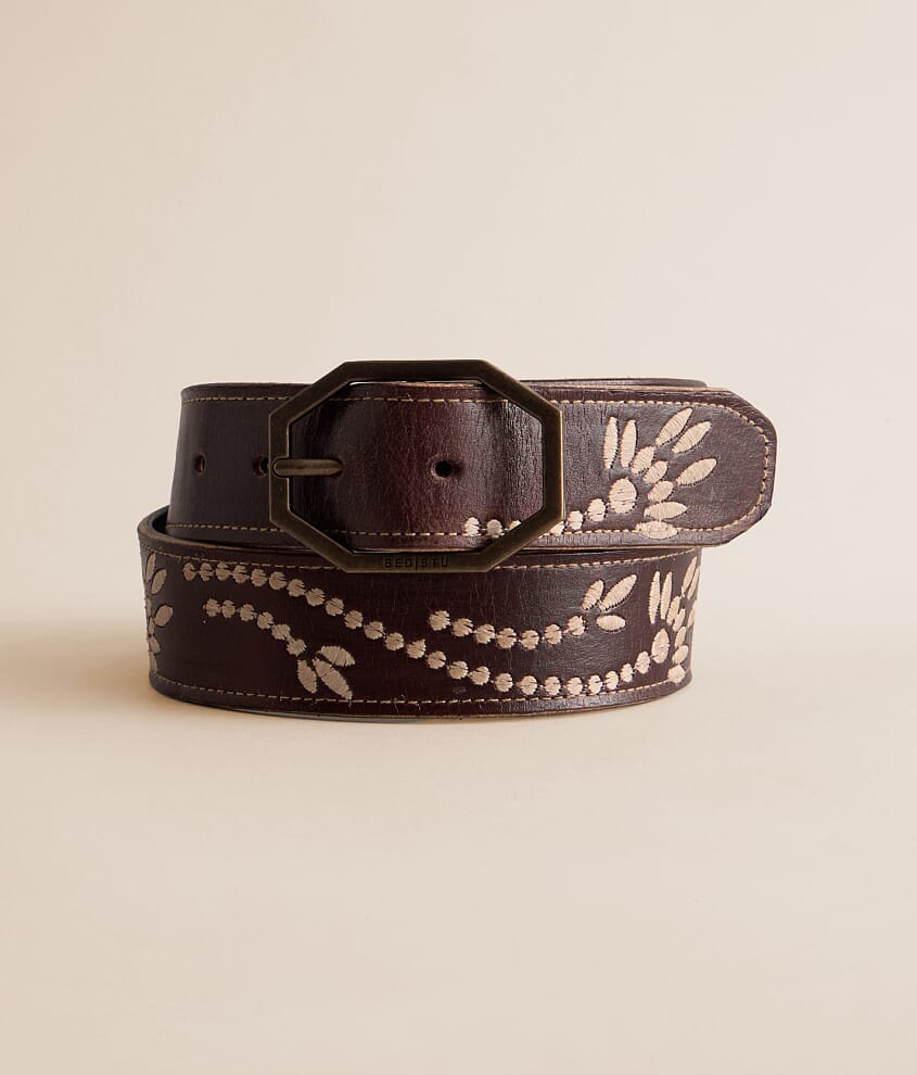 Mohawk Embroidered Leather Belt