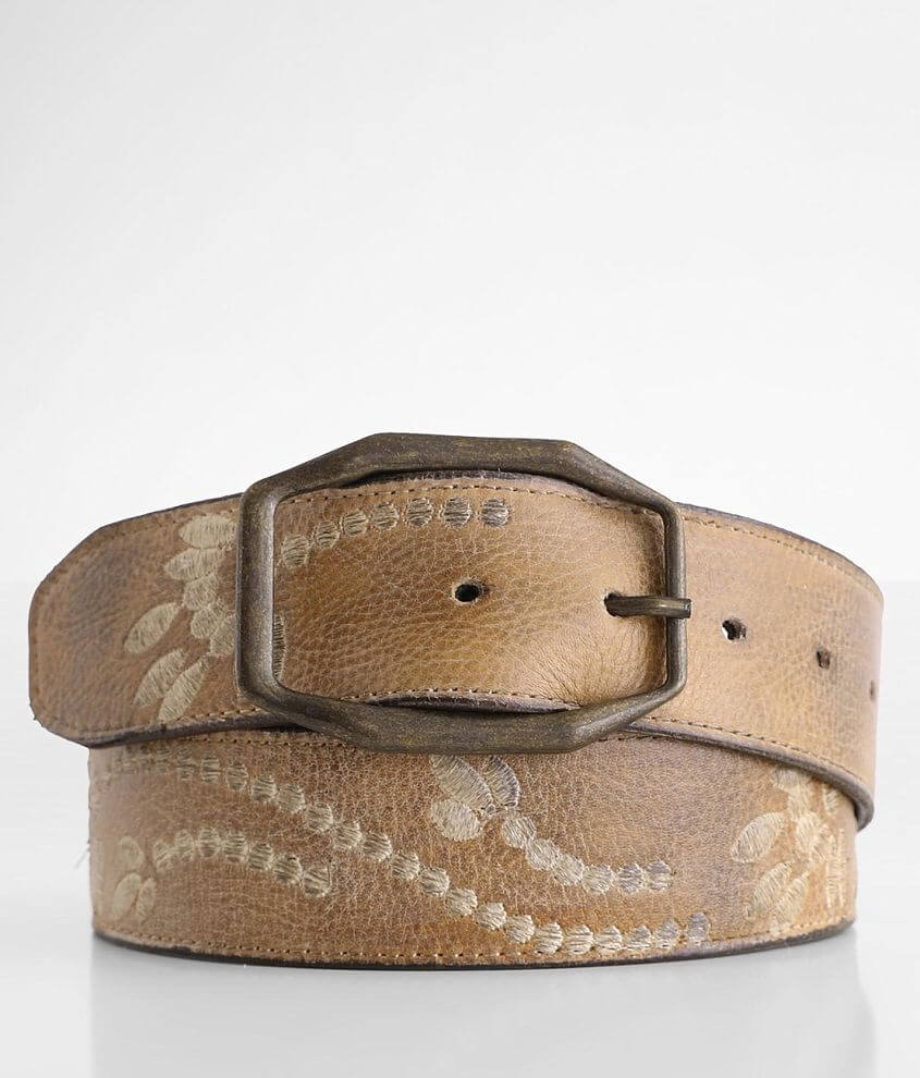 Bed Stu Mohawk Embroidered Leather Belt front view