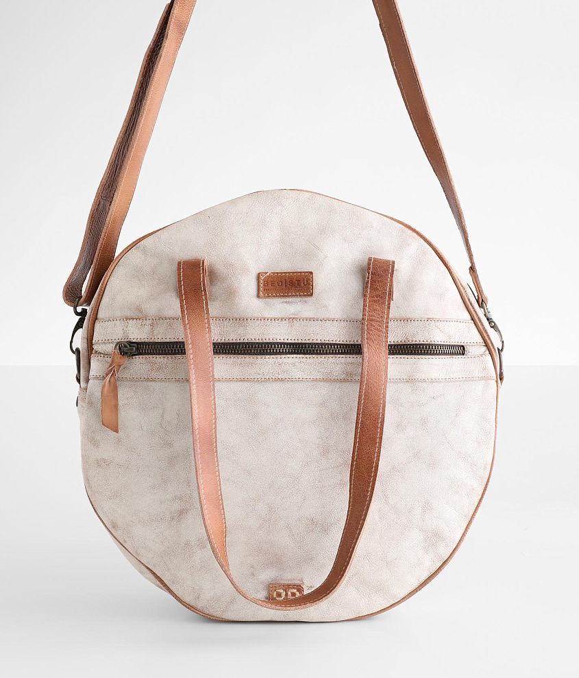 Round leather backpack