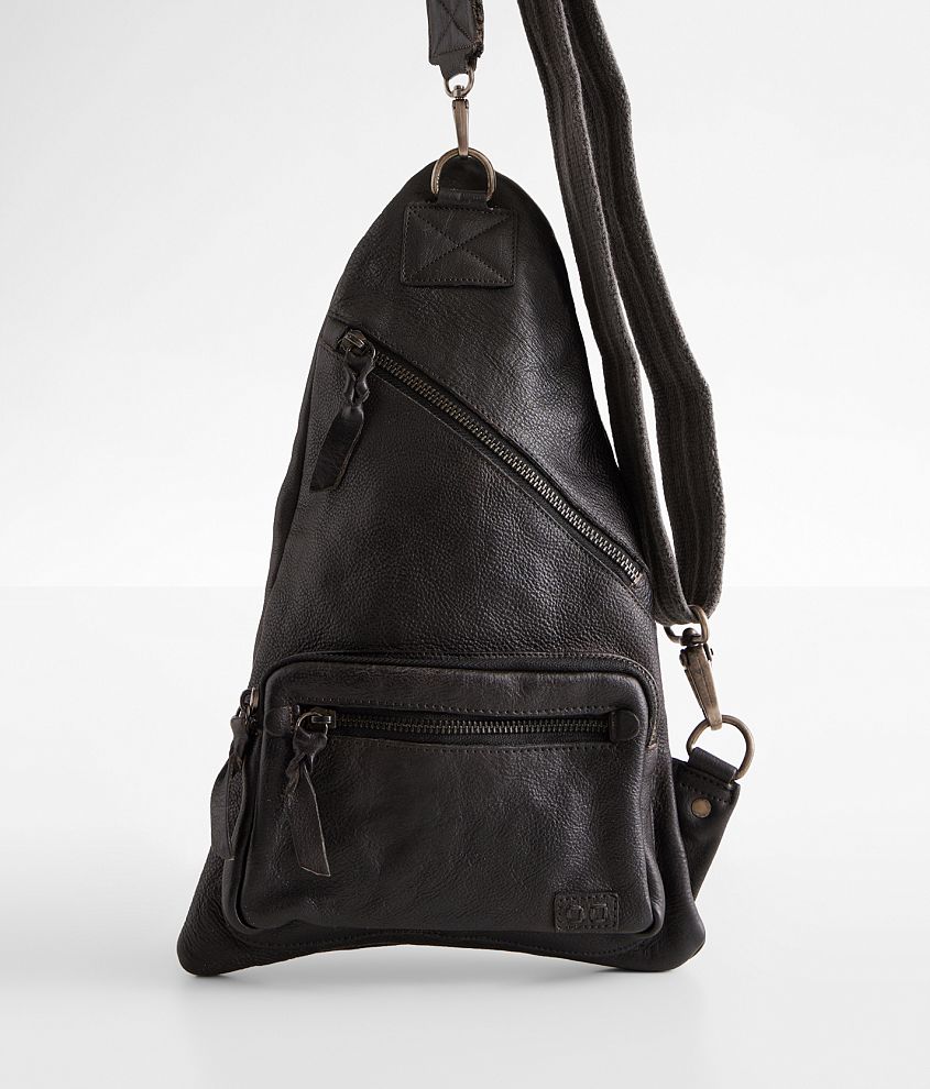 Grey Leather one shoulder backpack