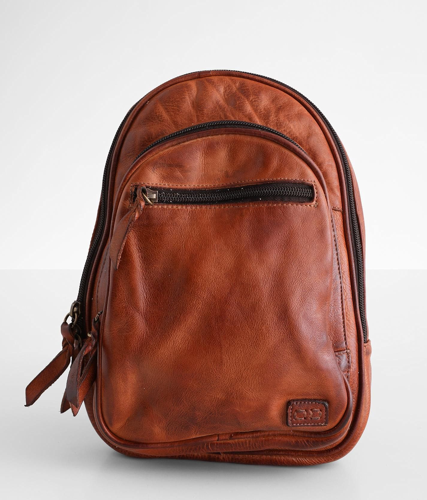 BedStu Dabney Leather Mini Backpack BedStu Beau Sling Backpack - Tan Rustic main image 3