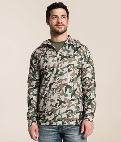 Waggle® Waterfowl Quarter Zip Hooded Pullover front view