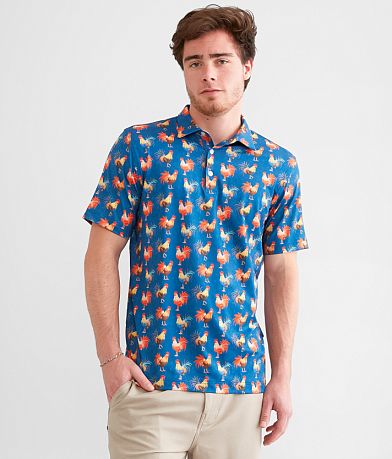 Waggle® Cocky Rooster Performance Polo front view