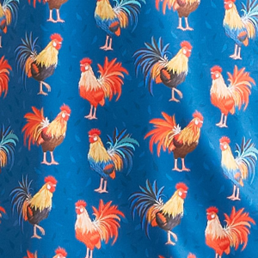 Waggle® Cocky Rooster Performance Polo Men's Polos in Navy Buckle