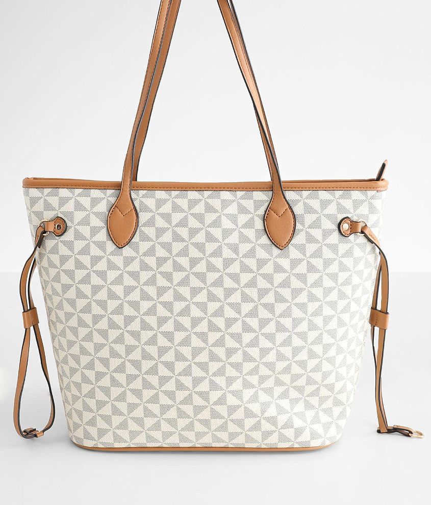 brown checkered bag