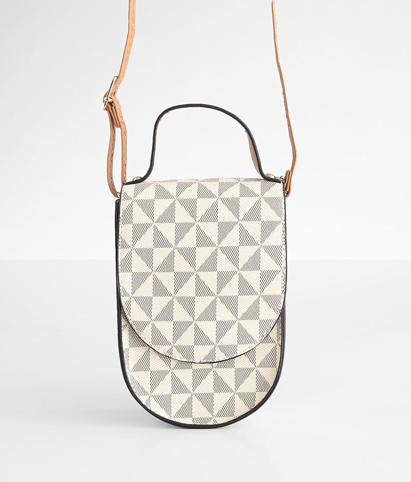 Tyler Rose Checkered Pinwheel Crossbody Purse - Women's Bags in Cream