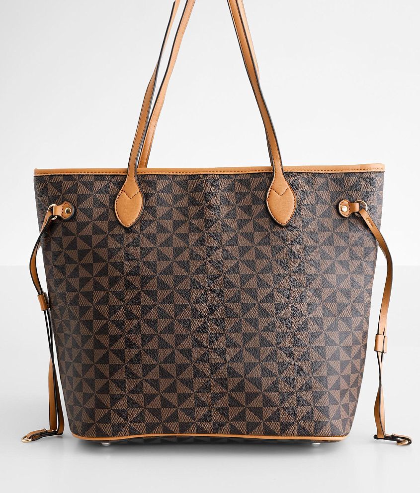 Brown Checkered Backpack/purse