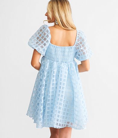 BaeVely Lattice Babydoll Dress BACK