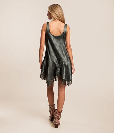 Satin Floral Jacquard Mini Dress thumbnail 3
