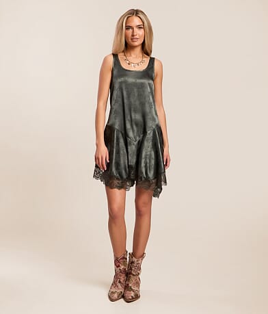 Satin Floral Jacquard Mini Dress thumbnail 2