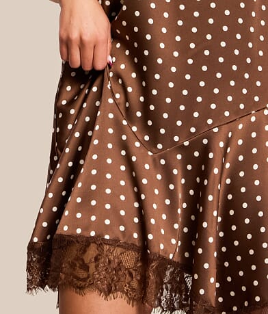 Satin Polka Dot Mini Dress thumbnail 4