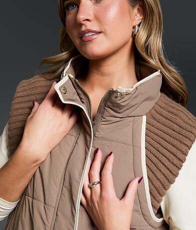Pieced Sweater Puffer Vest thumbnail 4