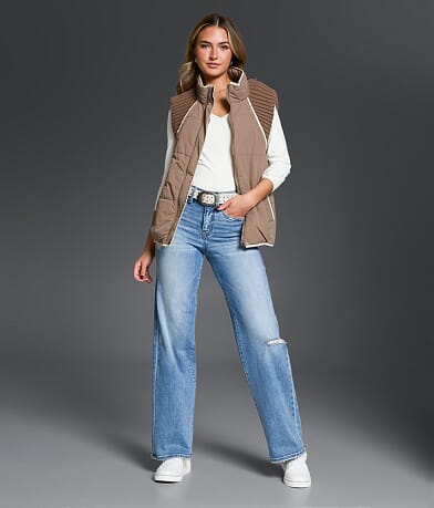 Pieced Sweater Puffer Vest thumbnail 6