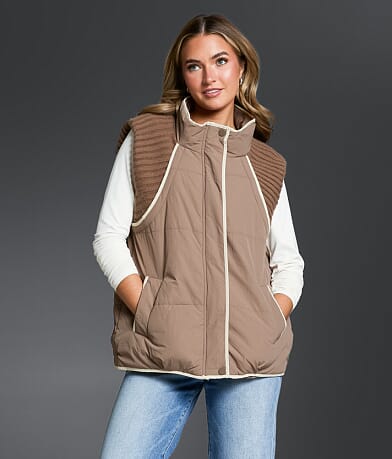 Pieced Sweater Puffer Vest thumbnail 2