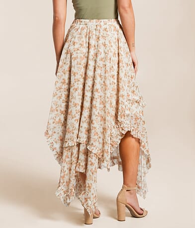 BaeVely Floral Tiered Midi Skirt BACK