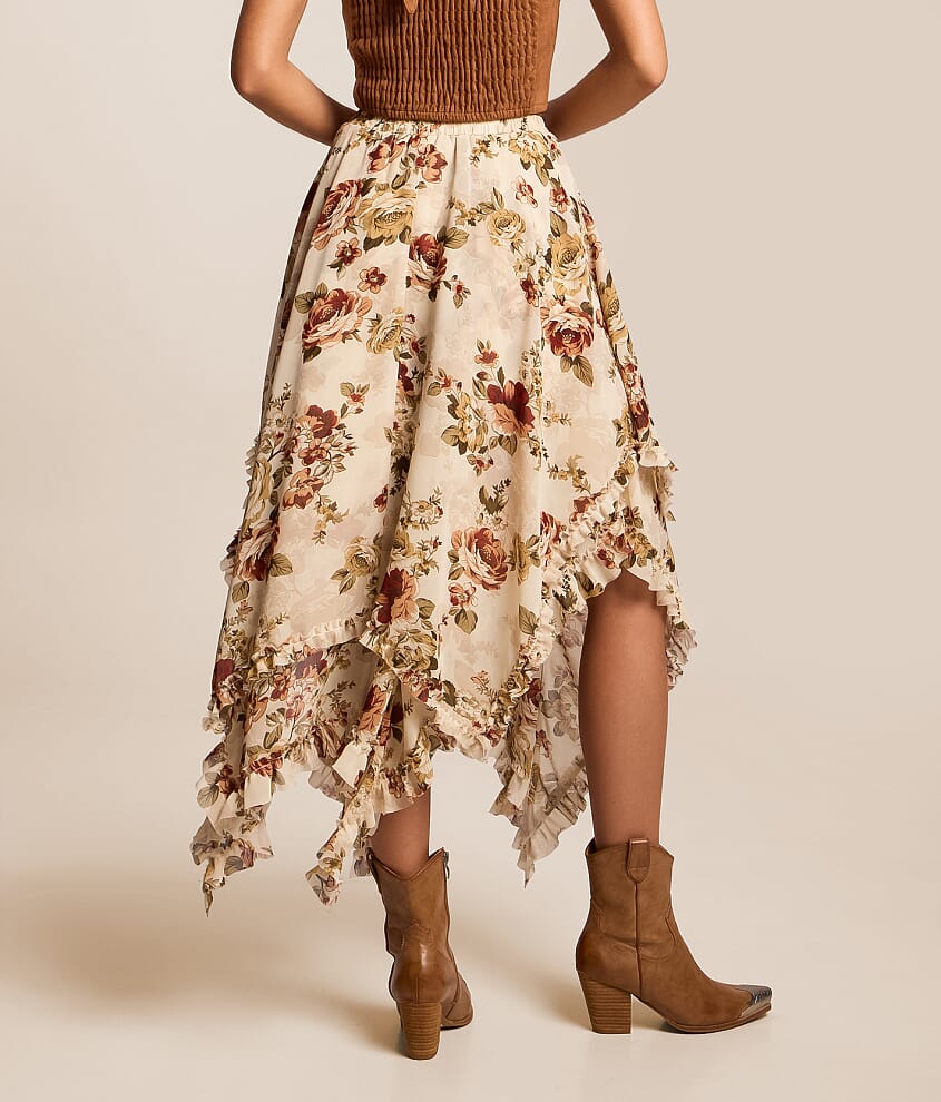 Chiffon Floral Midi Skirt
