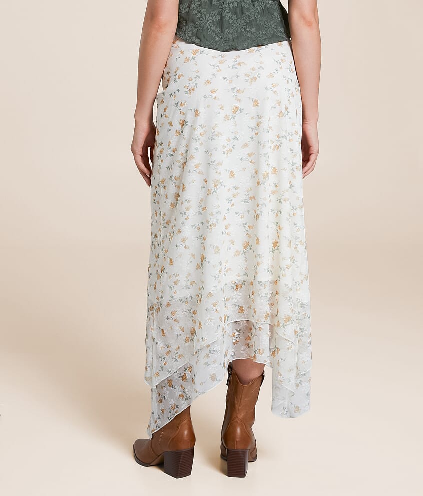 Floral Lace Midi Skirt