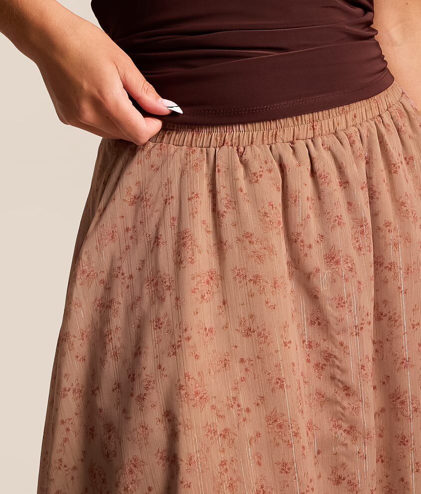 Floral Tiered Chiffon Midi Skirt - thumbnail 6