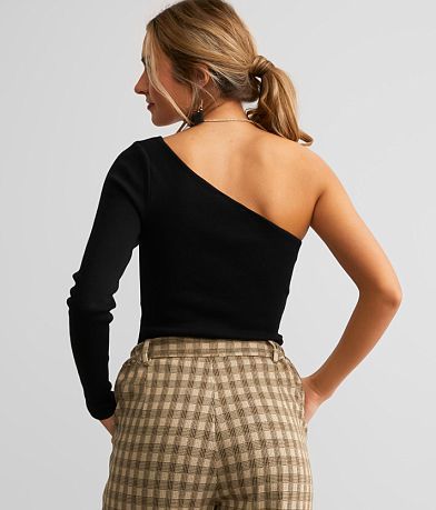 BaeVely One Shoulder Sweater Bodysuit BACK
