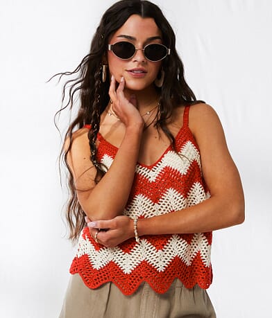 33 Coastal Chevron Sweater Tank Top front view