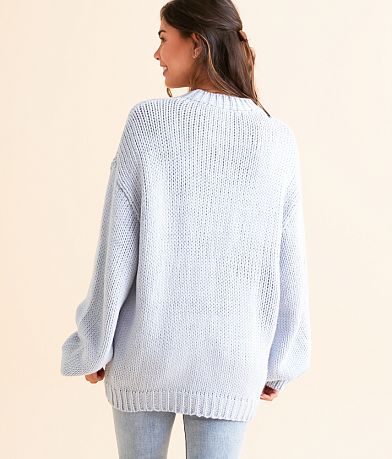 BaeVely Cowboy Boot Oversized Knit Sweater BACK