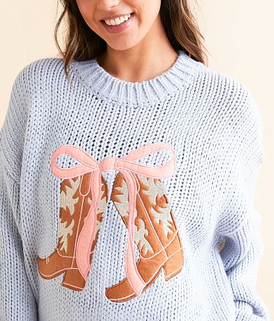 BaeVely Cowboy Boot Oversized Knit Sweater MISC_DETAIL_1