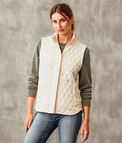Buckle Black Quilted Vest full left side view