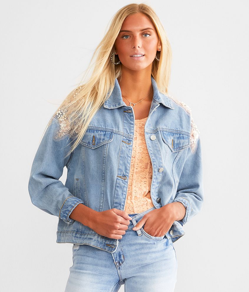 Women's embellished denim on sale jackets