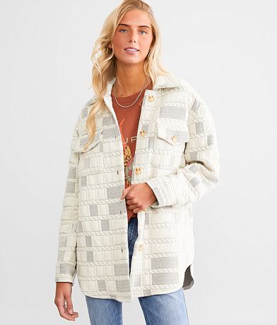 Women's Flannel Hooded Shirt Jacket, Womens Shirt Jackets, Shackets