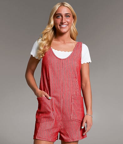 BKE Striped Romper front view