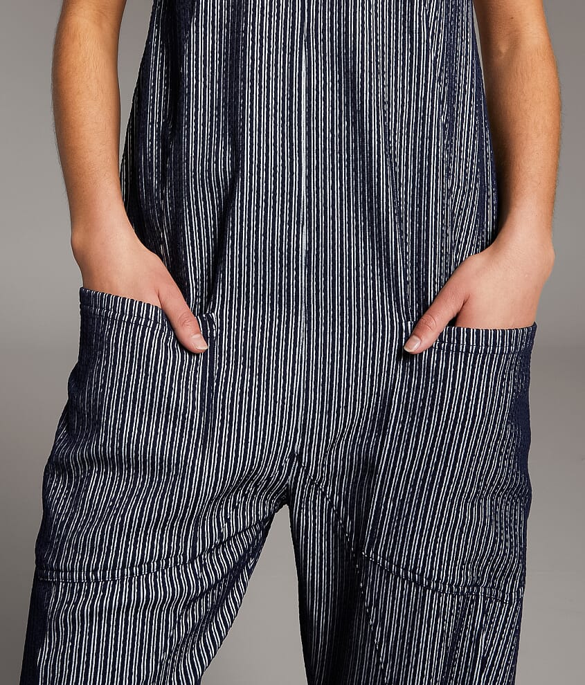 Striped Overall Jumpsuit