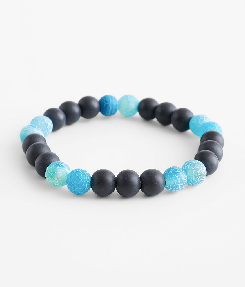 BKE Matte Blue Black Agate Bracelet front view