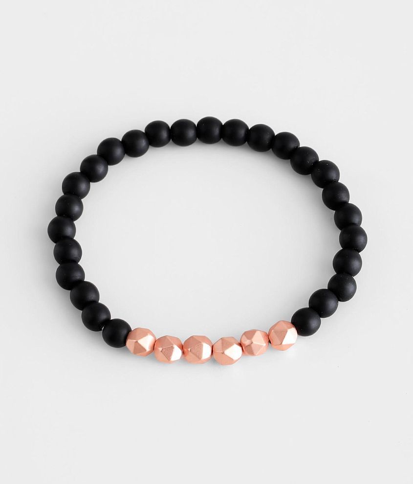 BKE Rose Gold Bead Stretch Bracelet front view