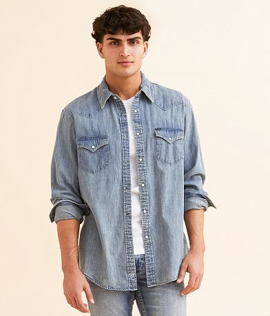 Rock & Roll Denim Washed Denim Shirt front view
