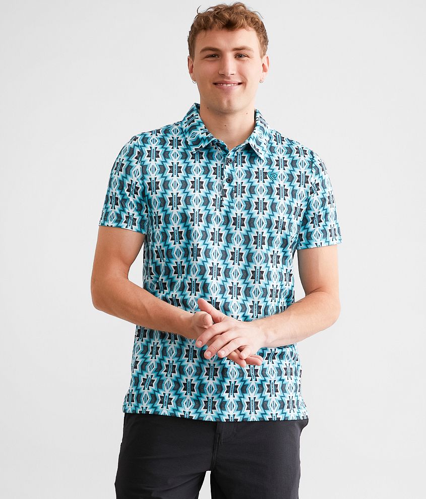 Rock & Roll Denim Aztec Performance Stretch Polo