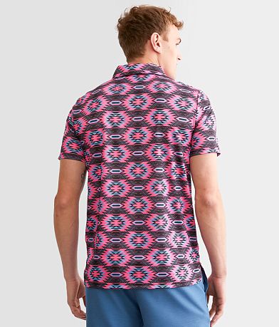 Rock &amp; Roll Denim Aztec Performance Stretch Polo back view