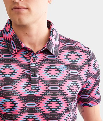 Rock &amp; Roll Denim Aztec Performance Stretch Polo misc detail 1 view
