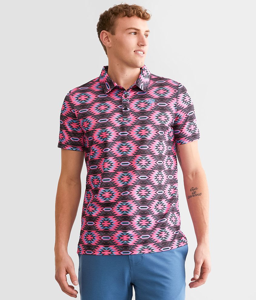 Rock & Roll Denim Aztec Performance Stretch Polo