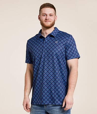 Rock & Roll Denim Aztec Performance Stretch Polo front view