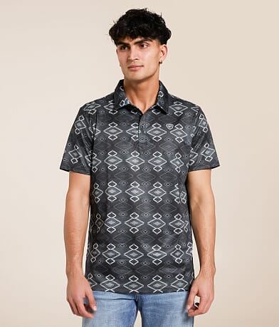 Rock & Roll Denim Aztec Stretch Polo front view