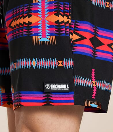 Rock &amp; Roll Denim Aztec Swim Trunks MISC_DETAIL_3