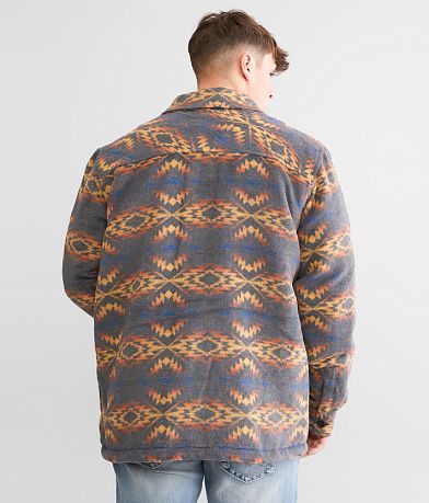 Rock &amp; Roll Denim Aztec Brushed Shacket back view