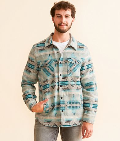 Rock & Roll Denim Aztec Jacquard Flannel Shirt front view