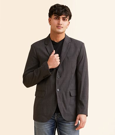 Rock & Roll Denim Plaid Sport Coat front view
