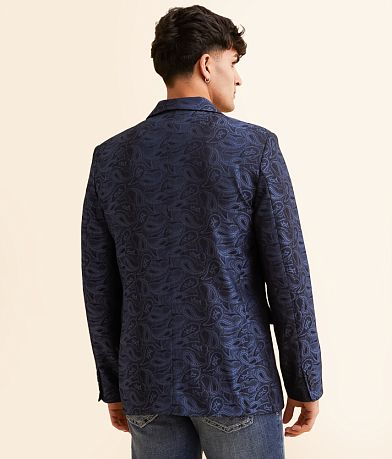 Rock &amp; Roll Denim Paisley Sport Coat BACK