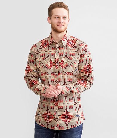 Rock & Roll Denim Southwestern Stretch Shirt front view